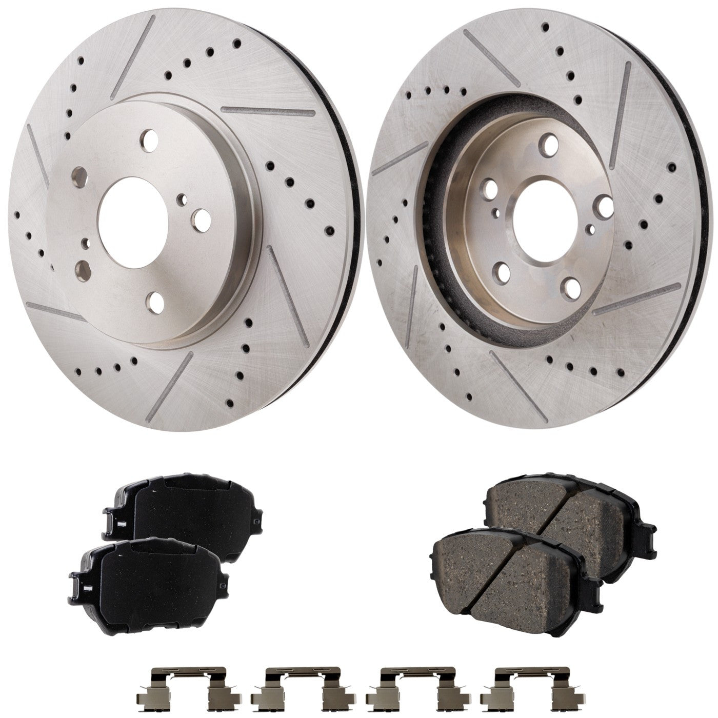 Brake Disc and Pad Kit for Toyota Camry (2002–2005) Cross-drilled