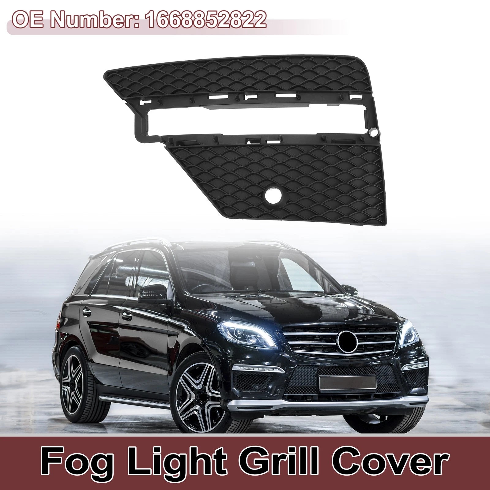 1 Pc Fog Light Grill for Mercedes-Benz ML350 (2012–2015) No. 1668852822