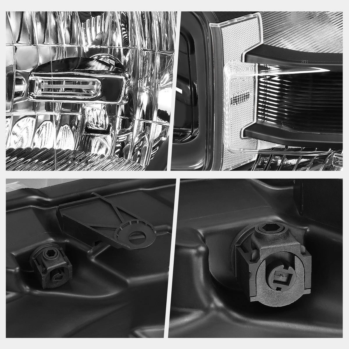 2X Black Housing Bumper Headlight Clear Side Corner Lamps for Ford F150 (2018–2020)