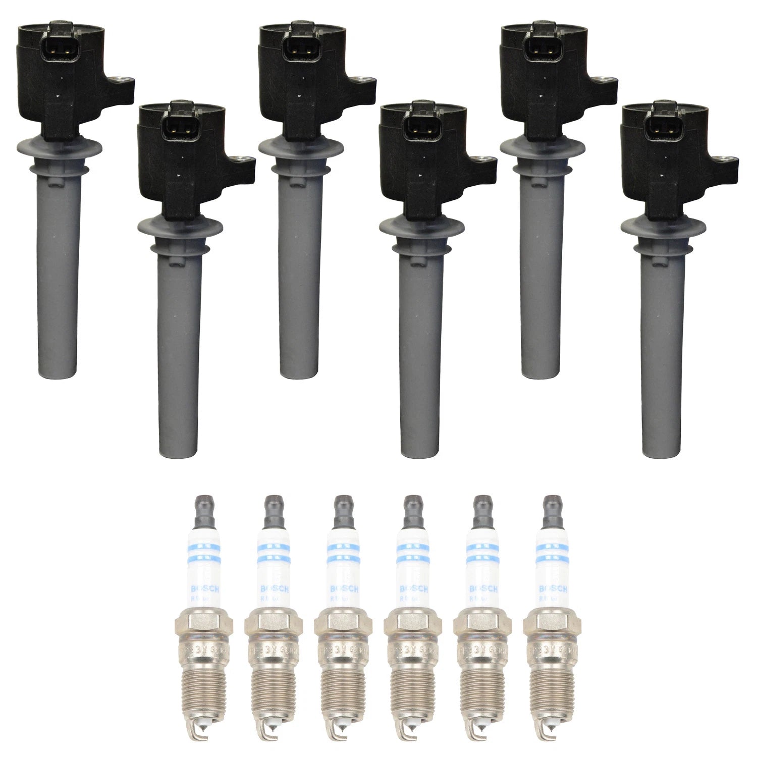 Set of 6 Ignition Coils & Spark Plugs for Mazda Tribute V6 (2001–2006)
