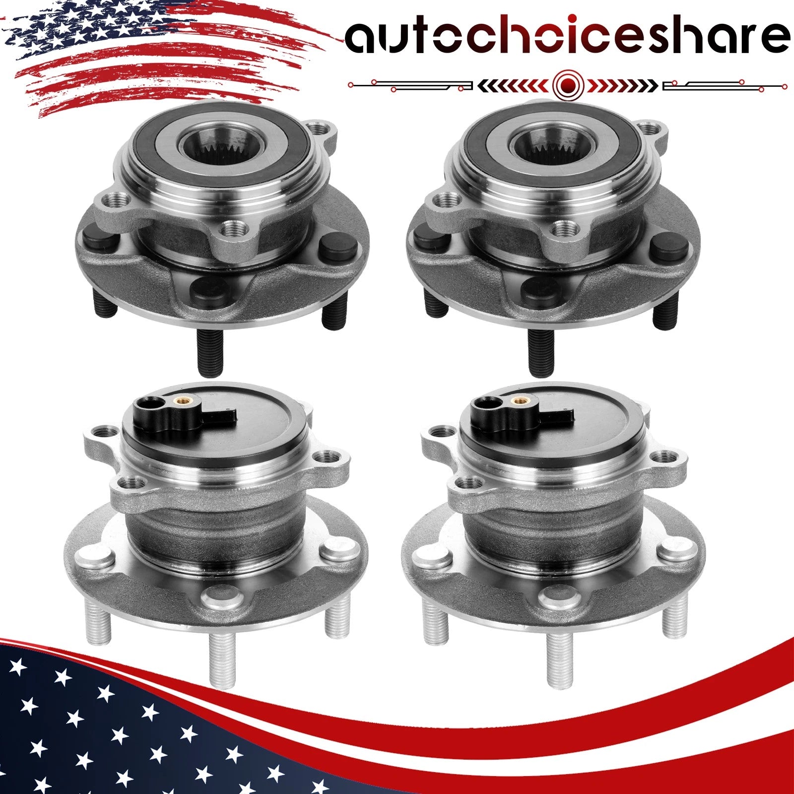 Set of 4 Wheel Hub Bearing Assemblies for Mazda 3 (2014–2018)