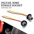 2 Pigtail Wire Female Socket Harness for Turn Signal Light (921 T15)