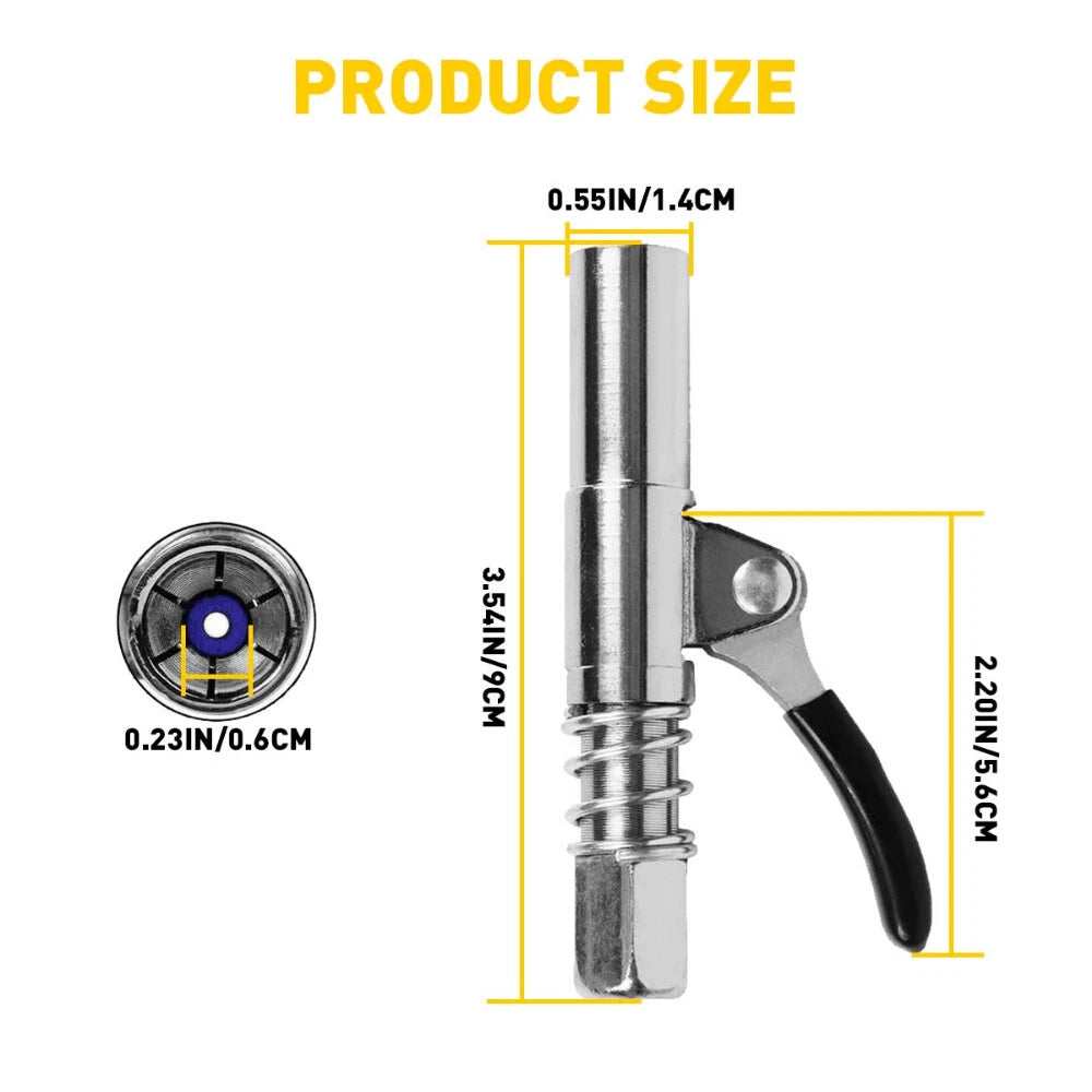 Grease Gun Coupler for High-Pressure Quick Release Nozzles