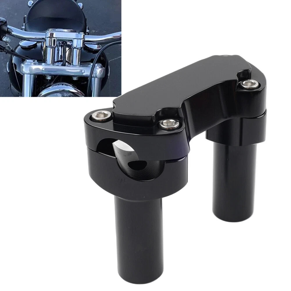 3.5" Straight Handlebar Riser & Top Clamp for Harley Dyna Tour Road Glide