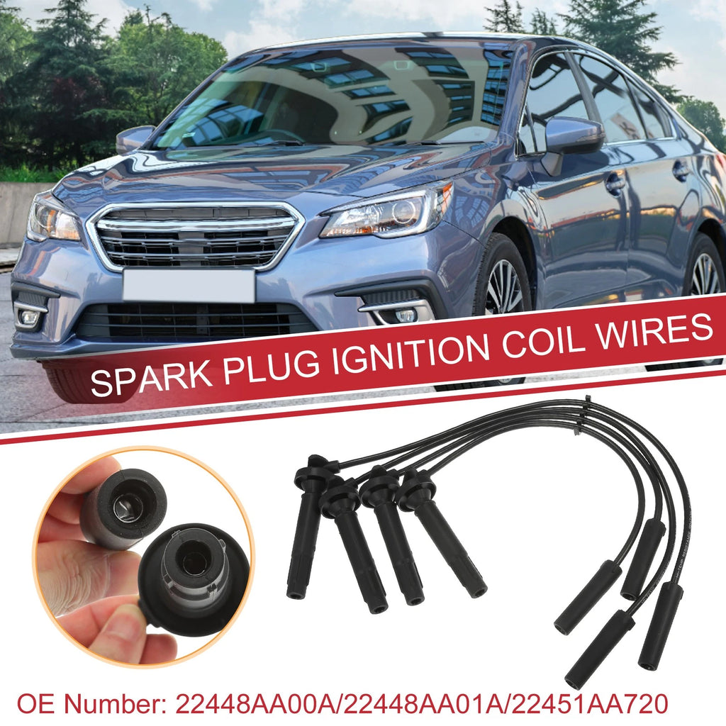 Set of 4 Spark Plug Wire Ignition Coil Cables No.22448AA00A for Subaru Outback (2000–2004)