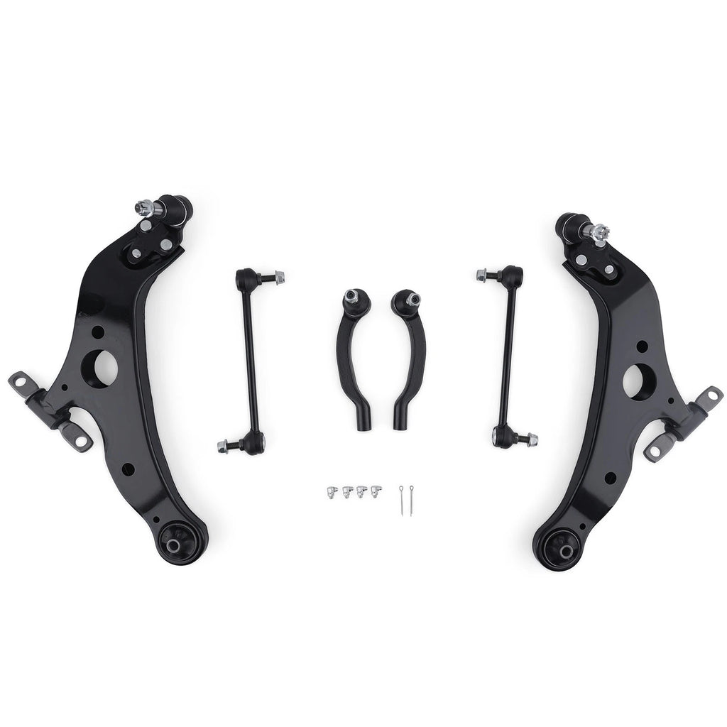 6X Front Control Arms Sway Bar End Link Tie Rod End for Toyota Sienna (2004–2010)
