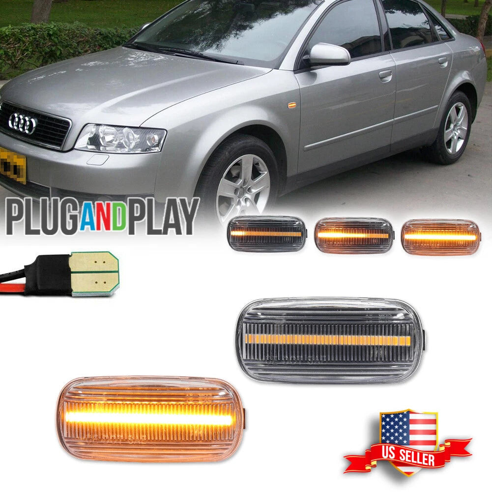 Dynamic LED Side Marker Blinker Signal Lights for Audi A4 A6 (2001–2008)