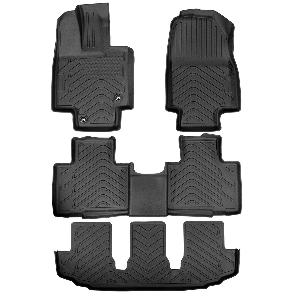 Set of 3 Row Floor Mats for Toyota Highlander (2020–2025) TPE Rubber All Weather