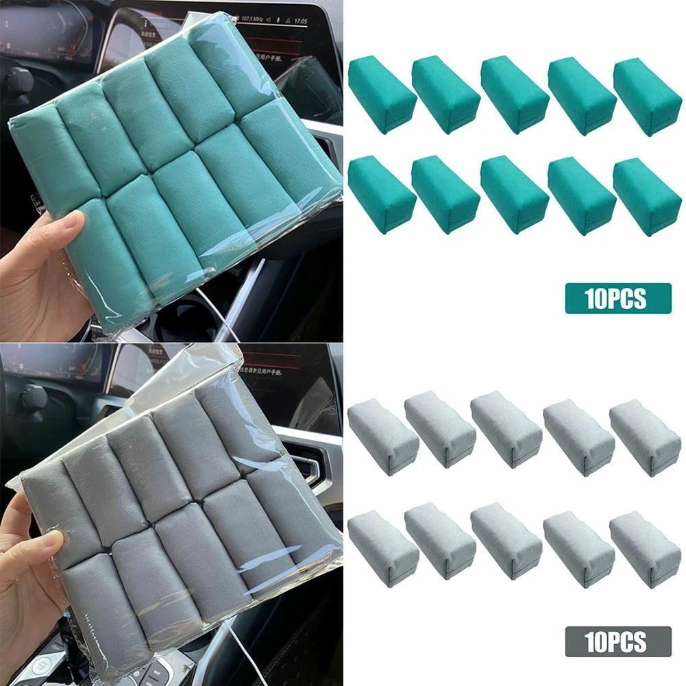 10Pcs Suede Sponge Applicator for Car Detailing