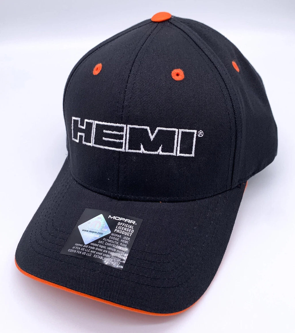 Black Licensed HEMI Script Embroidered Cap Hat for Dodge Charger (2006–2023)