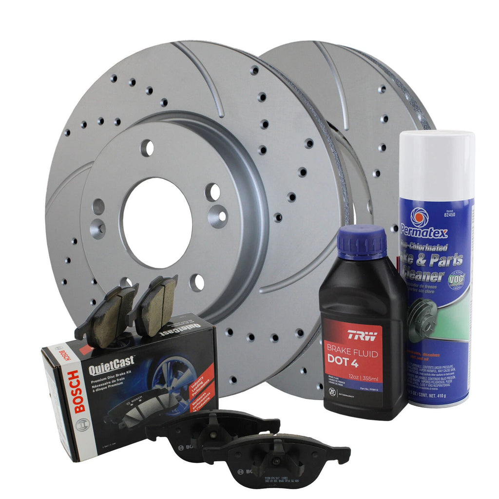 Front Brake Kit with 280mm Drilled Rotors & Semi-Metallic Pads for Kia Soul (2010–2023)