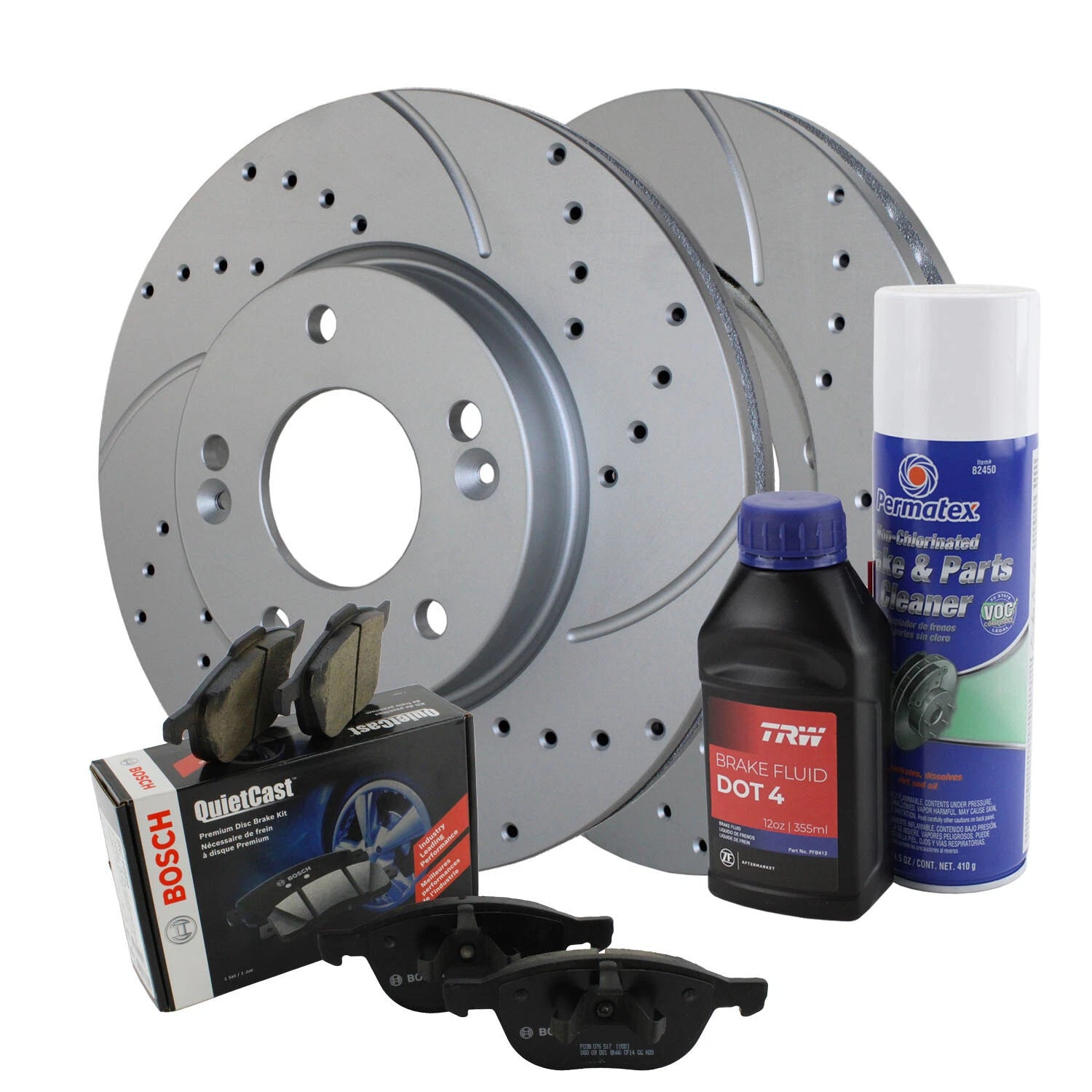 Front Brake Kit with 280mm Drilled Rotors & Semi-Metallic Pads for Kia Soul (2010–2023)