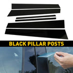Set of 6 Black Window Pillar Posts Trim for Honda Accord (2013–2017)