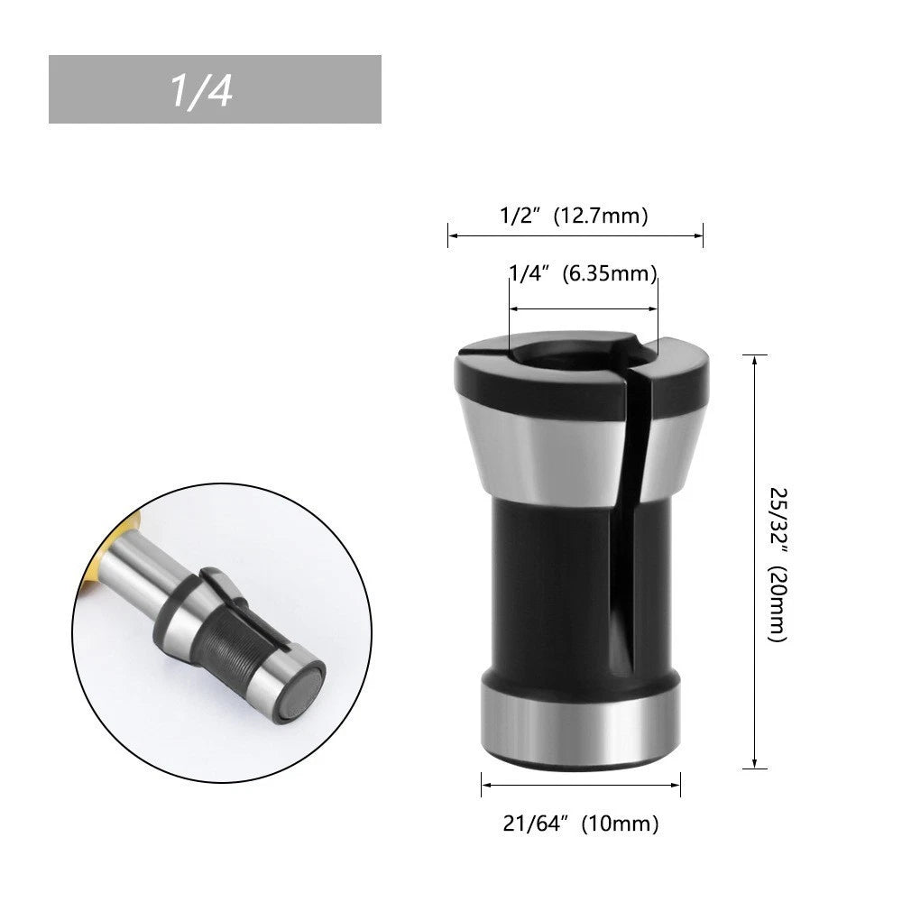 Collet Chuck Set of 3 (6mm, 8mm, 6.35mm) for Chuck Conversion
