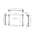 Replacement Radiator for Hyundai Sonata (2015–2019) Plastic Aluminum