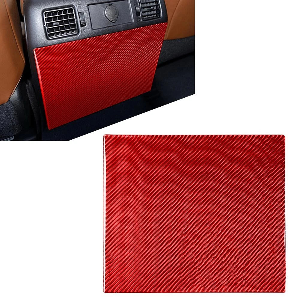 Carbon Fiber Red Rear Seat Anti-Kick Panel Trim for Toyota Tundra (2014–2021)