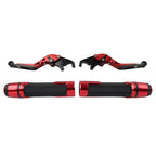 Red Extendable Brake Clutch Levers & Grips for BMW F900 F900R (2020-2023)