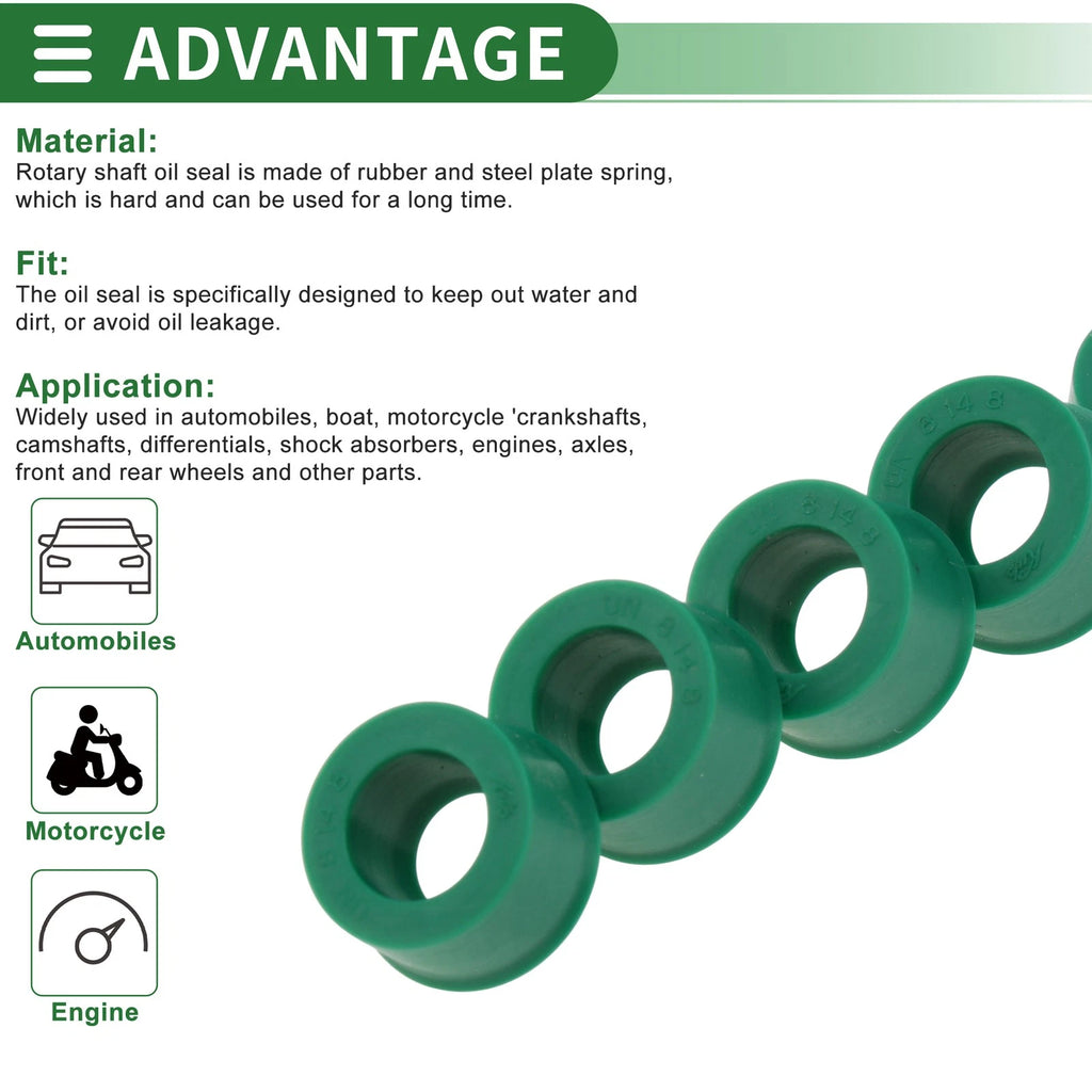 Set of 5 Oil Seal Rotary Shaft Seal 8x14x8mm for Various Models 