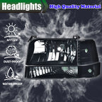 Smoke Lens Chrome Headlights for Ford F150 F250 F350 Bronco (1992–1996)