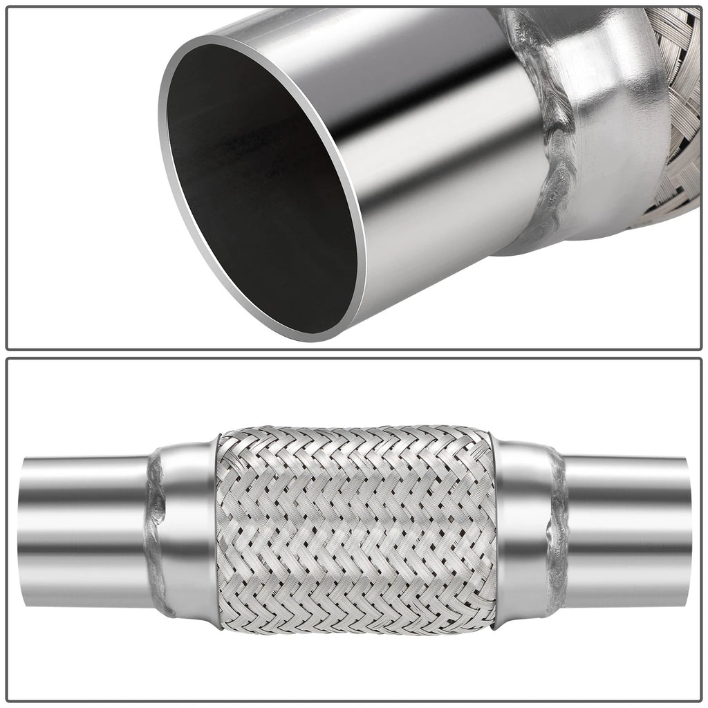 10" Double Braid Stainless Steel Flex Pipe for Custom Exhaust (2.25" OD)