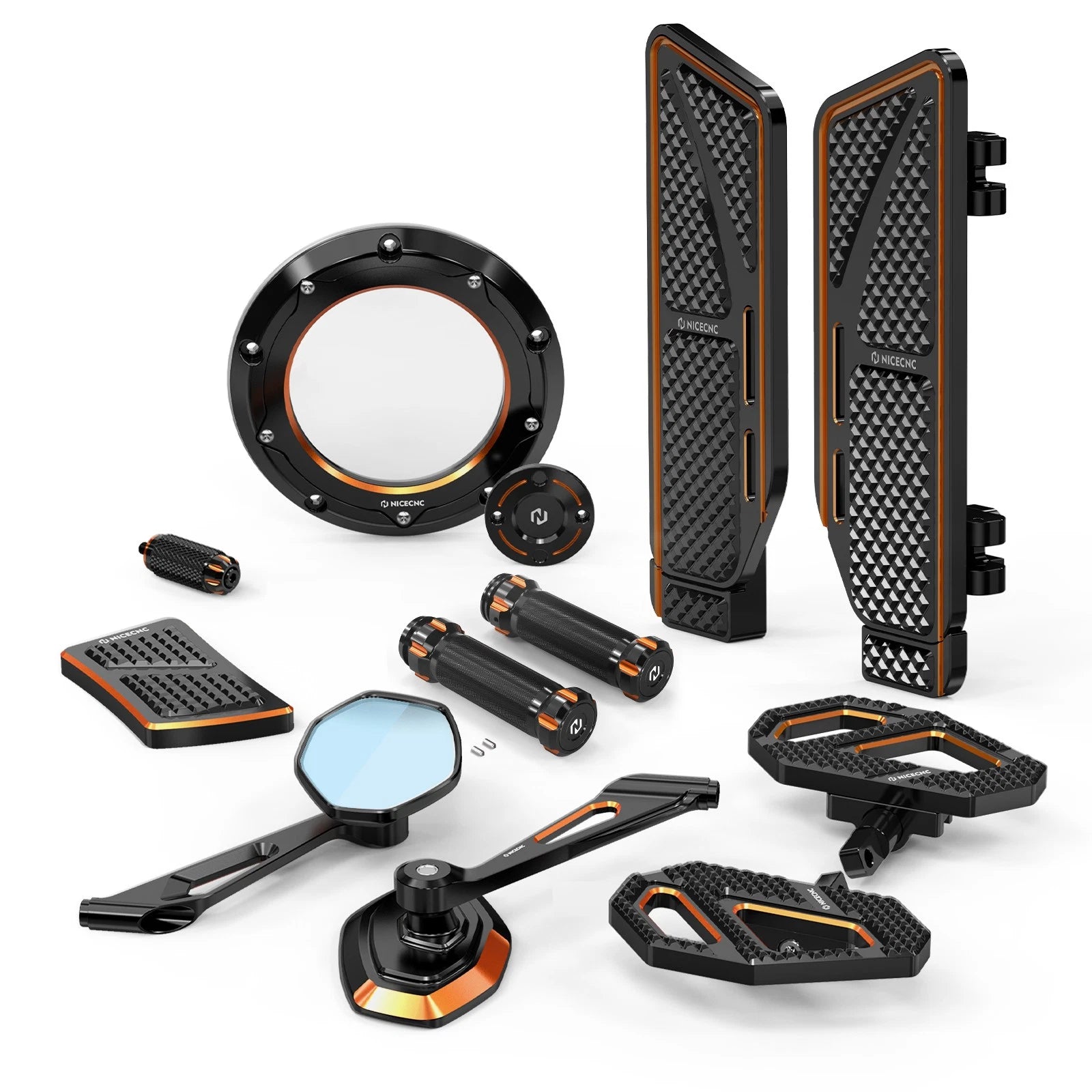 NICECNC Front Rear Footboard Kit for Harley Road Glide Ultra FLTRU (2017–2019)