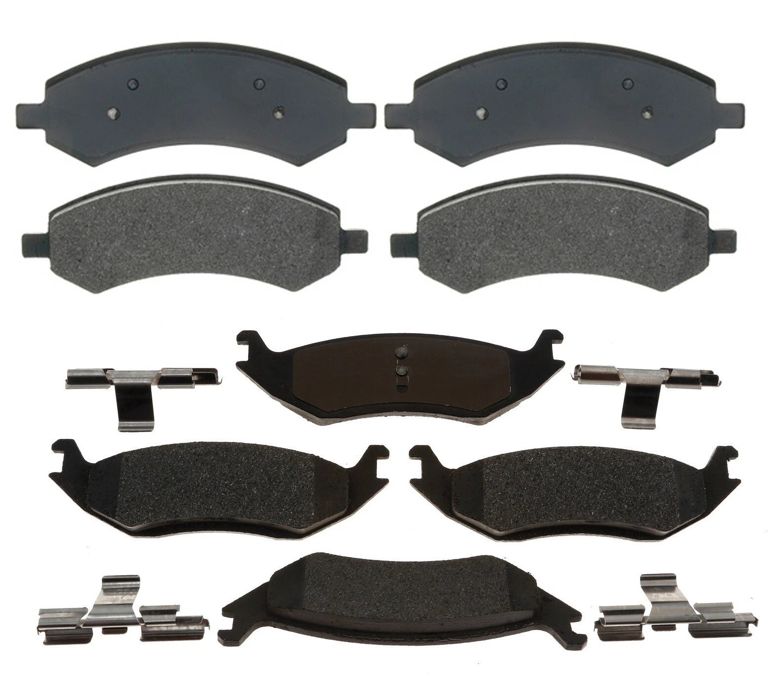 Set of 4 Semi-Metallic Brake Pads for Dodge Aspen, Durango, Ram 1500 (2007–2018)