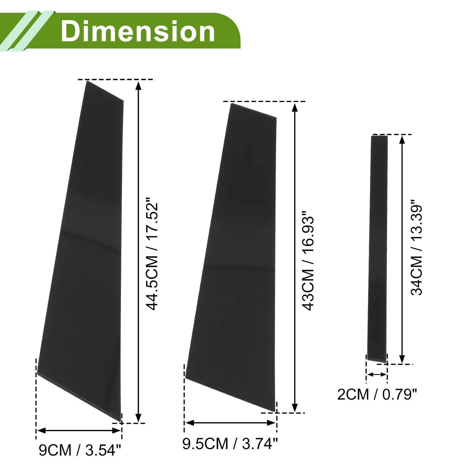 6 Pcs Door Pillar Window Trim for BMW 5-Series (2018–2023) Black