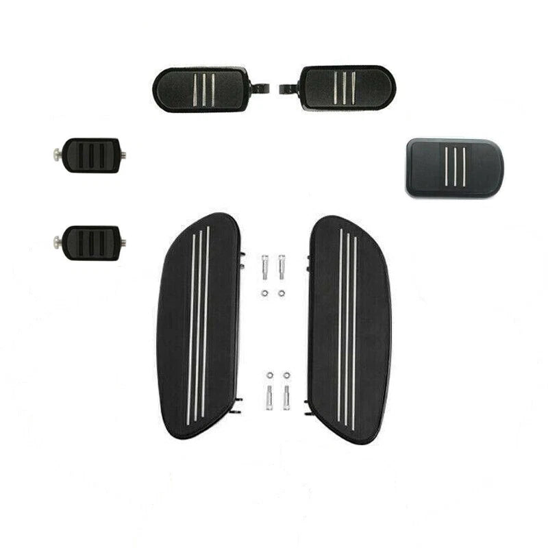 Black Driver Footboards Shifter Pegs Brake Pedal for Harley Touring (1986–2024)