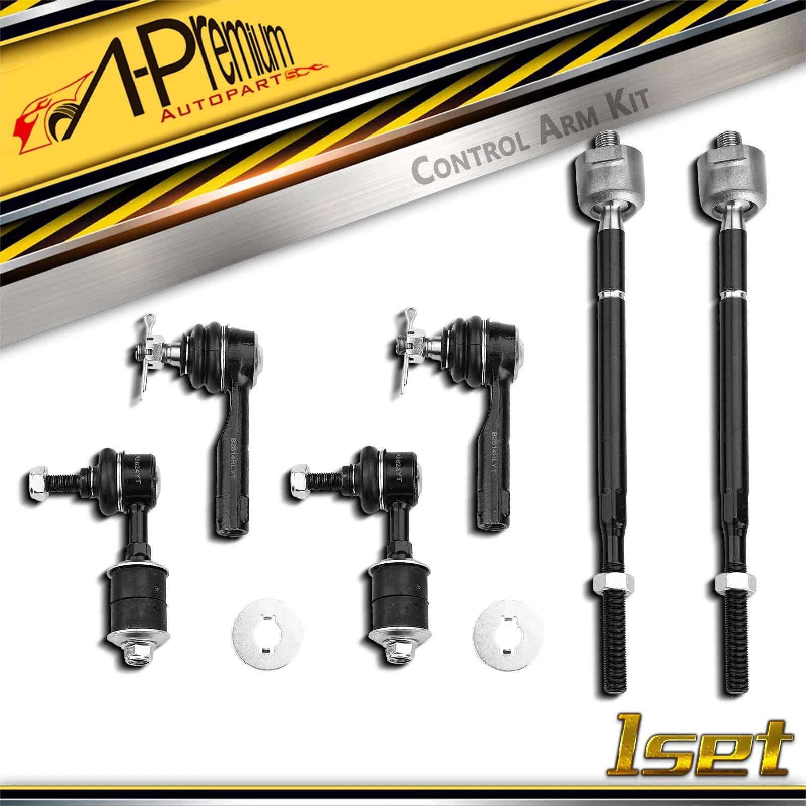 Set of 6 Front Sway Bar Links & Tie Rod Ends for Nissan Altima (1998–2001)