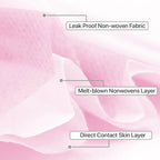 3-Ply Disposable Face Mask for Universal Use (100 Packs) - Pink