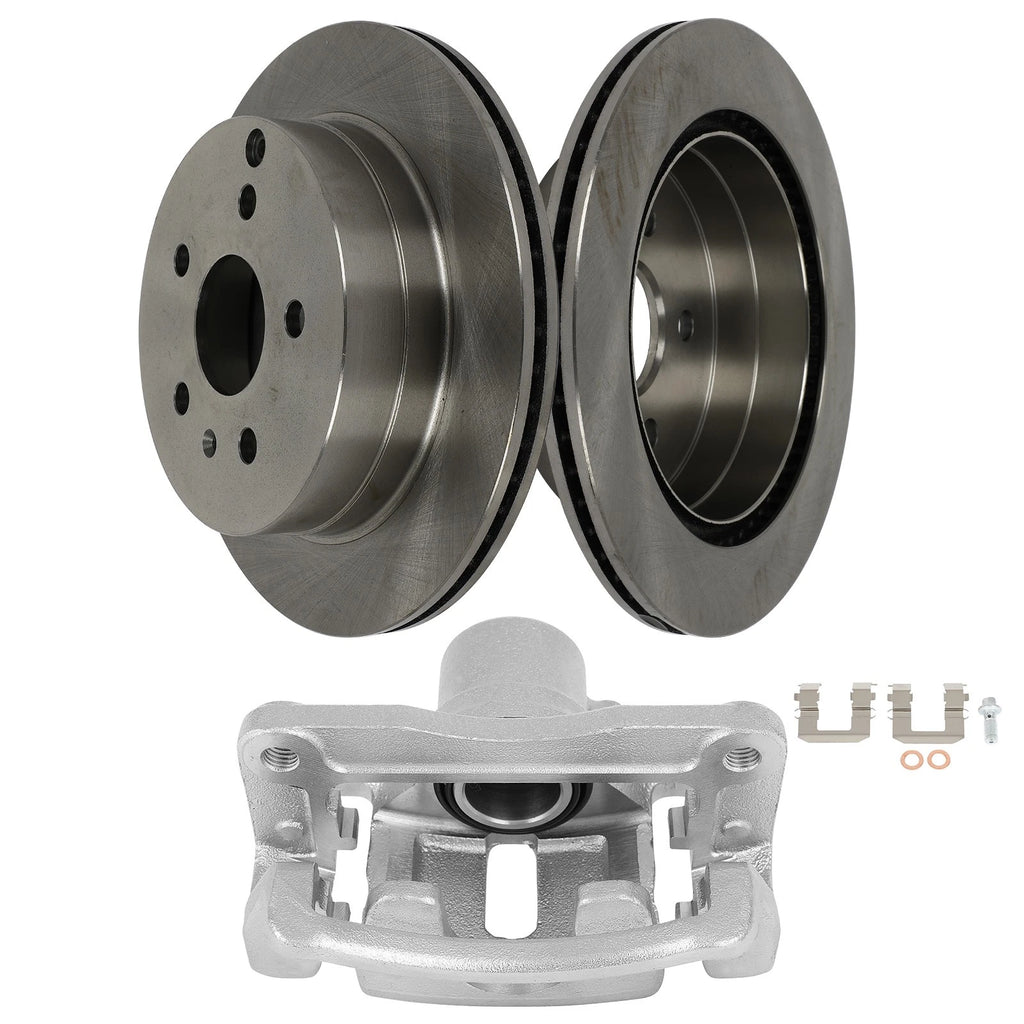 Set of 3 Rear Brake Calipers and Rotors for Chevrolet Equinox (2010–2017)