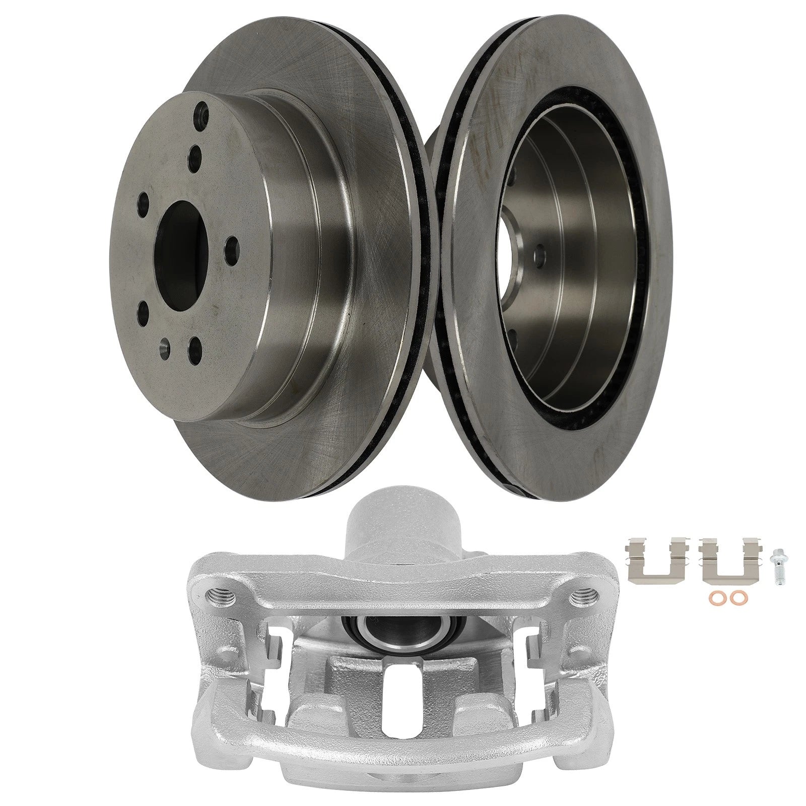 Set of 3 Rear Brake Calipers and Rotors for Chevrolet Equinox (2010–2017)