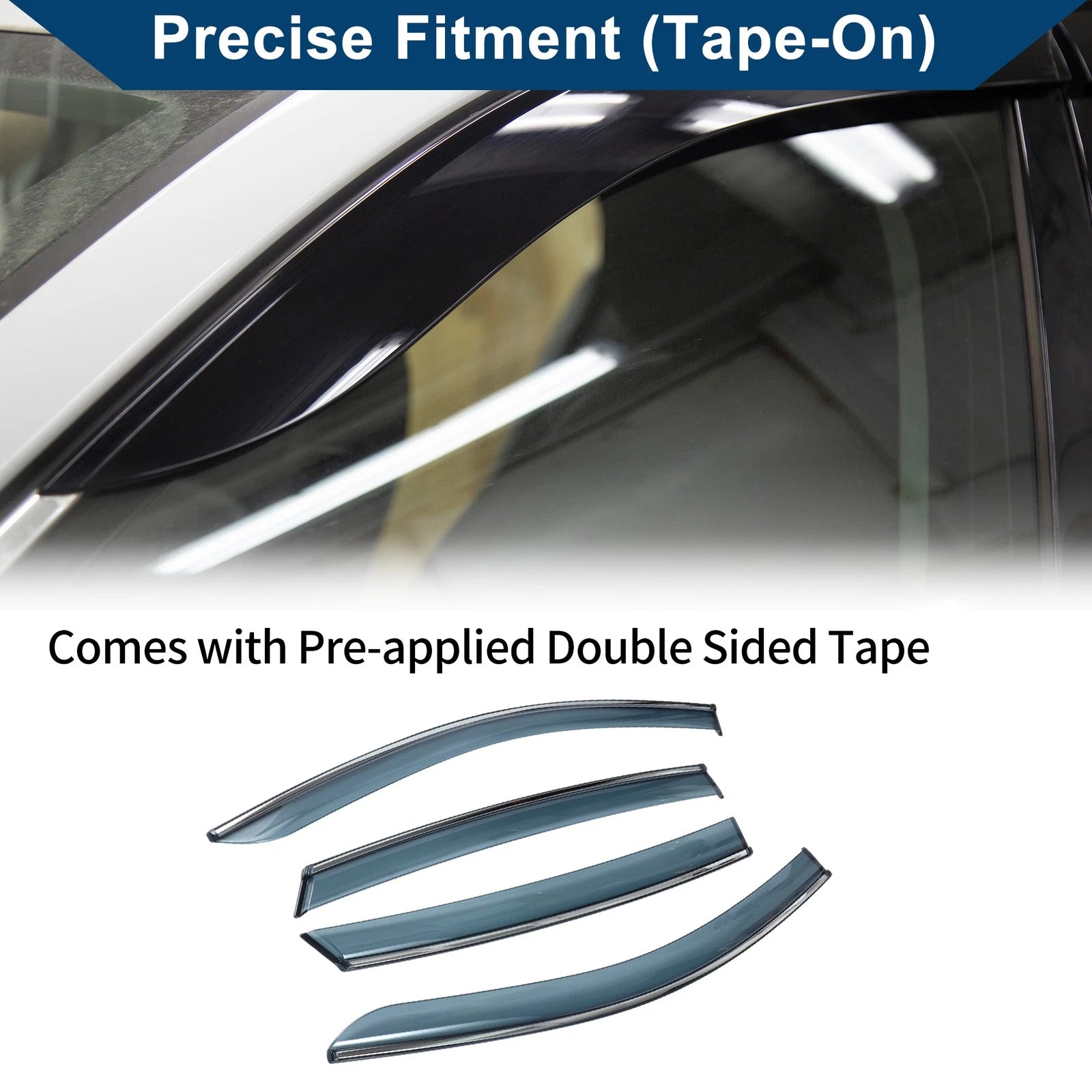 Set of 4 Car Window Deflectors for Chevrolet Malibu (2016–2024)