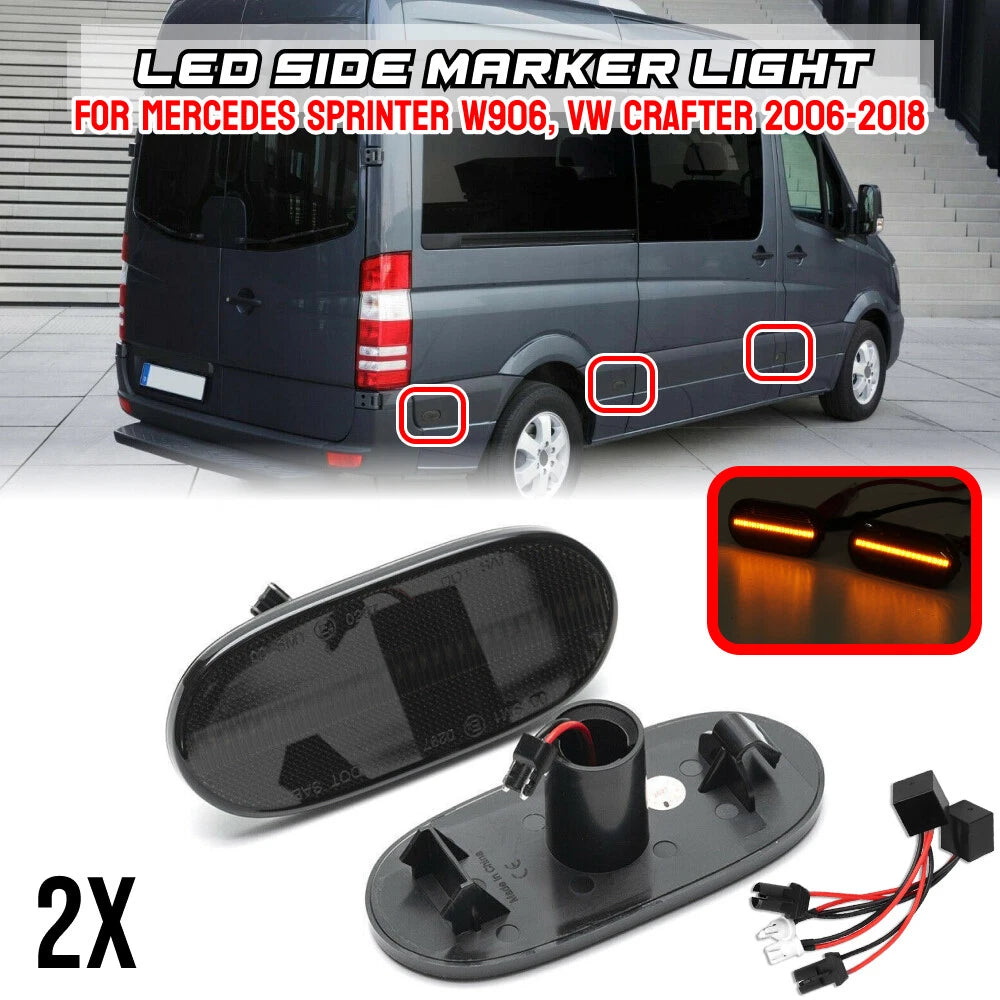Smoke Full LED Side Marker Reflector Light for Benz Sprinter W906 (2006–2018)