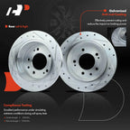 Set of 2 Rear Drilled Brake Rotors & Ceramic Pads for Hyundai Elantra (2011–2012)