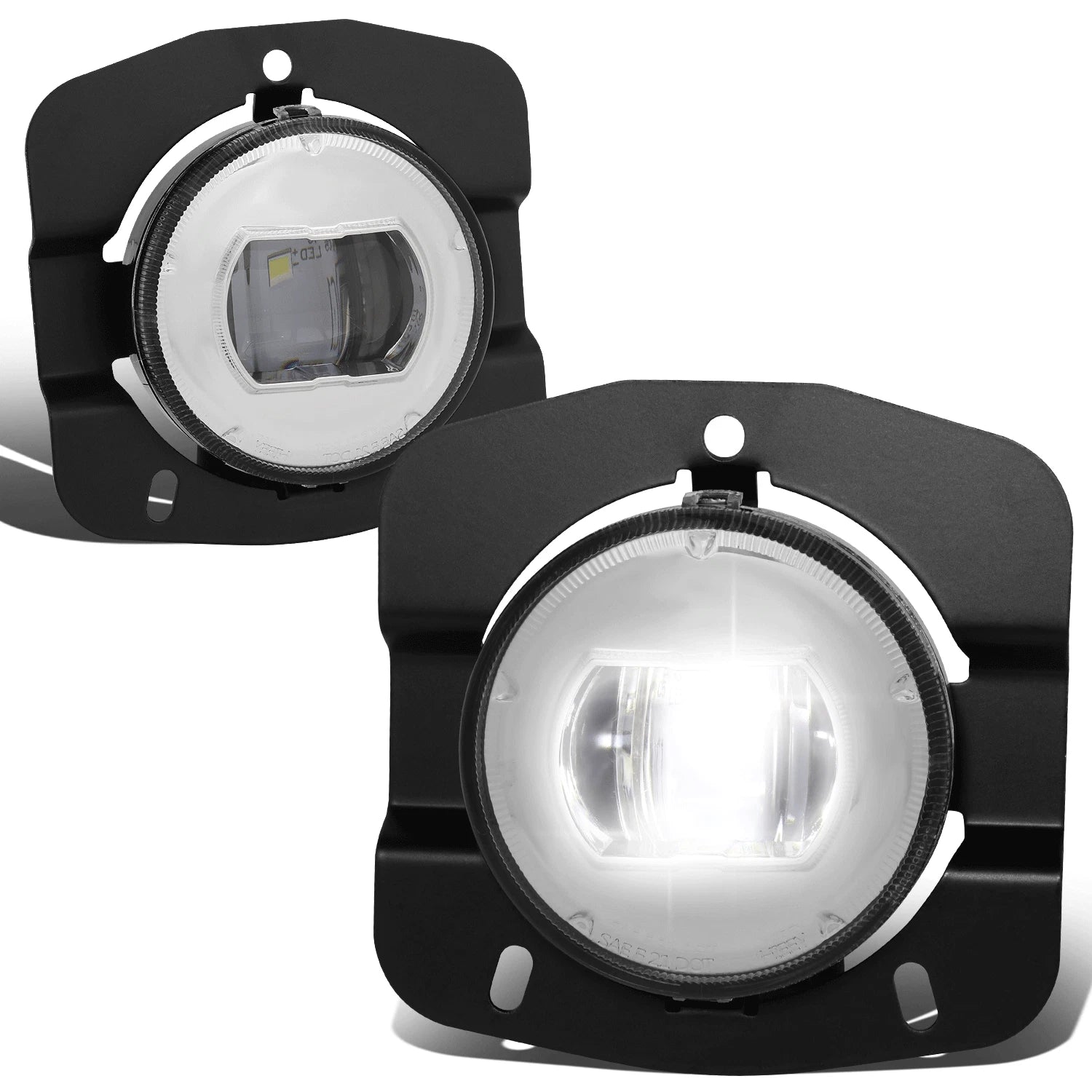 Chrome Housing LED Projector Fog Light Lamps Assembly for Kenworth T680 (2011–2022)
