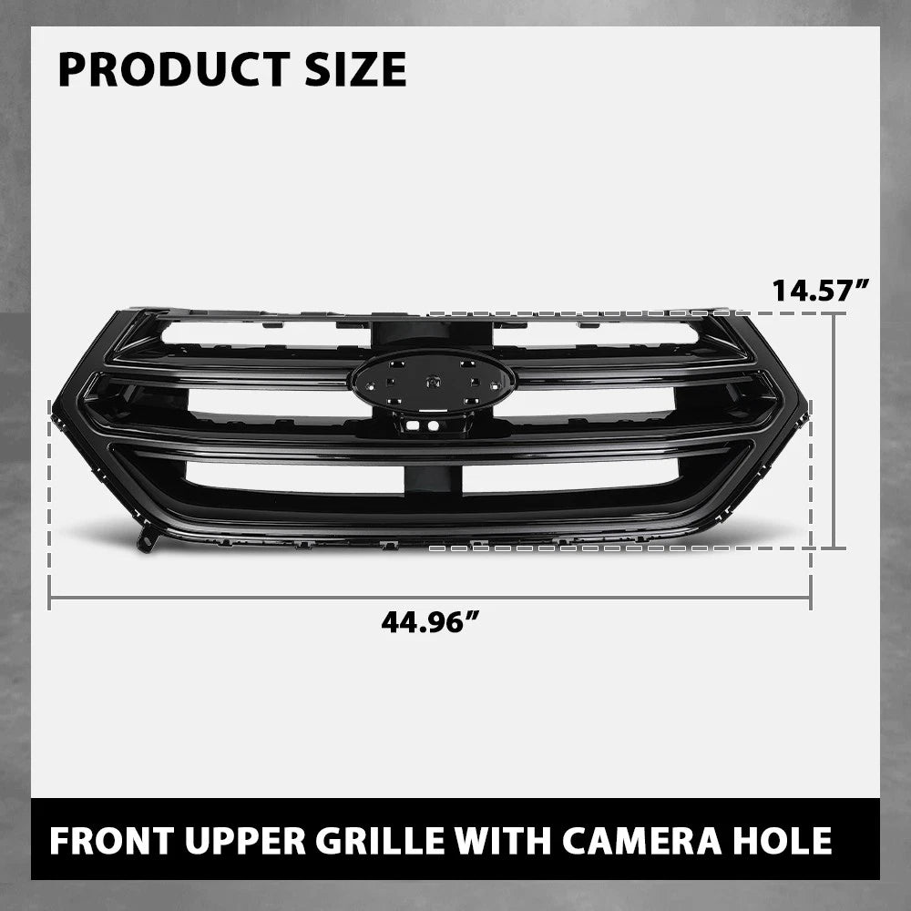 Front Bumper Upper Grille with Camera Hole for Ford Edge (2015–2018)