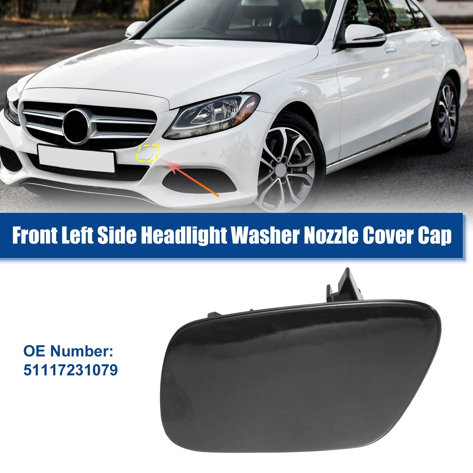 Headlight Washer Nozzle Cover Cap for BMW Z4 E89 (2009–2016) - Black