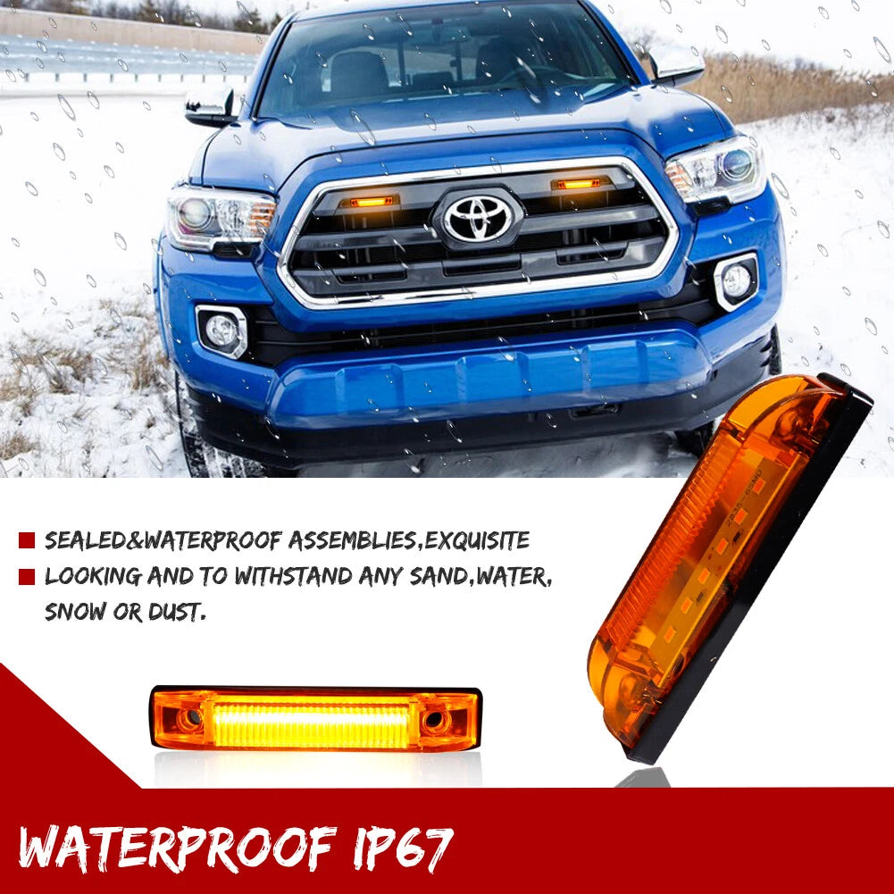 2X Amber LED Front Grille DRL Running Lights for Toyota Tacoma (2012–2023)
