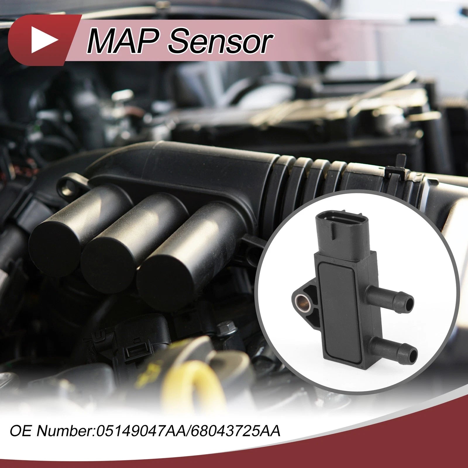 MAP Sensor for Dodge Ram 3500 (2007–2012) - No.2894872