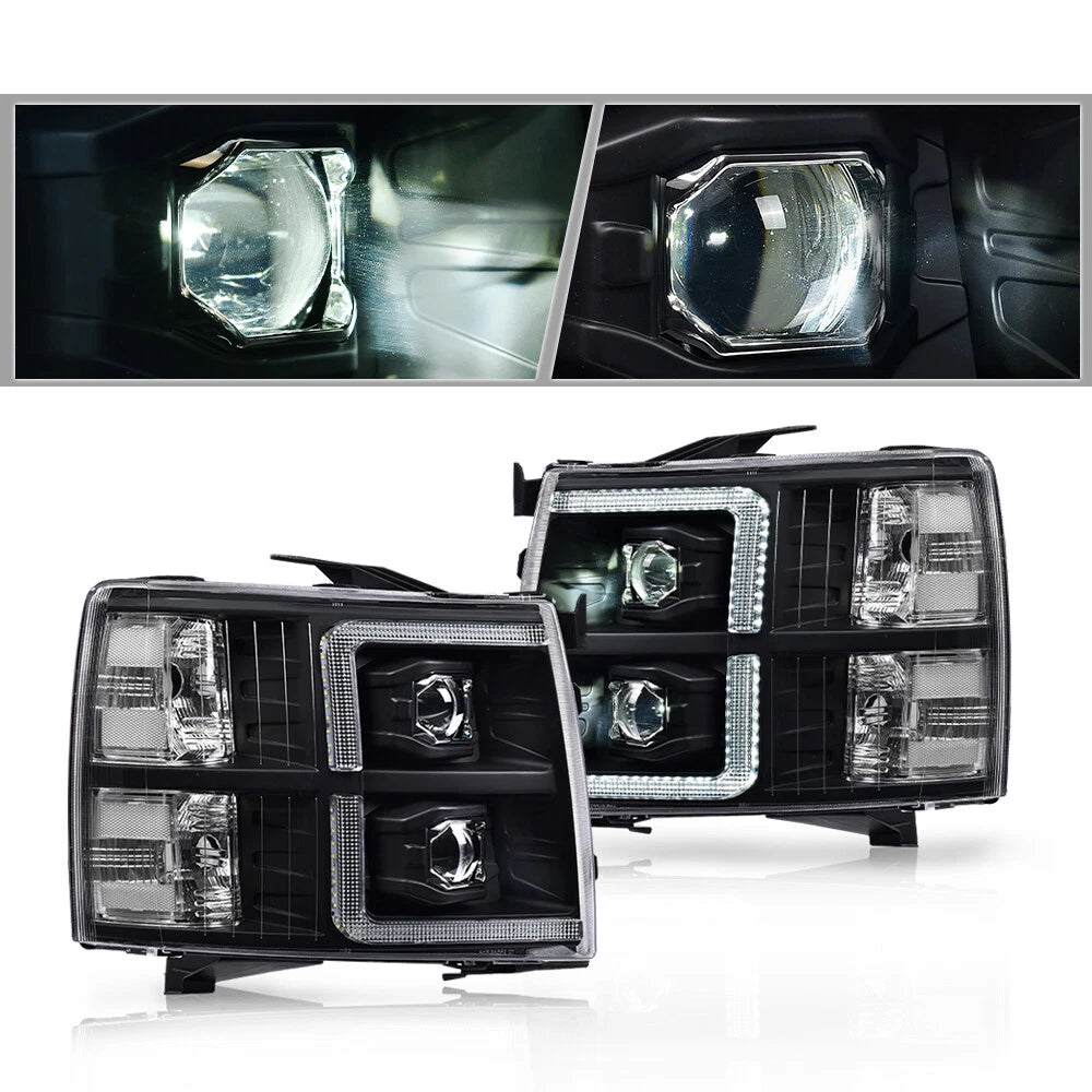 LED Projector Headlights for Chevy Silverado 1500/2500/3500 (2007–2013)