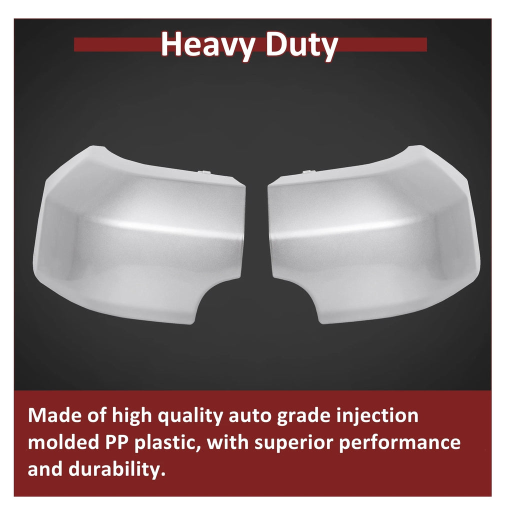 Set of 2 Rear Corner Bumper End Caps for Toyota FJ Cruiser (2007–2014) Silver