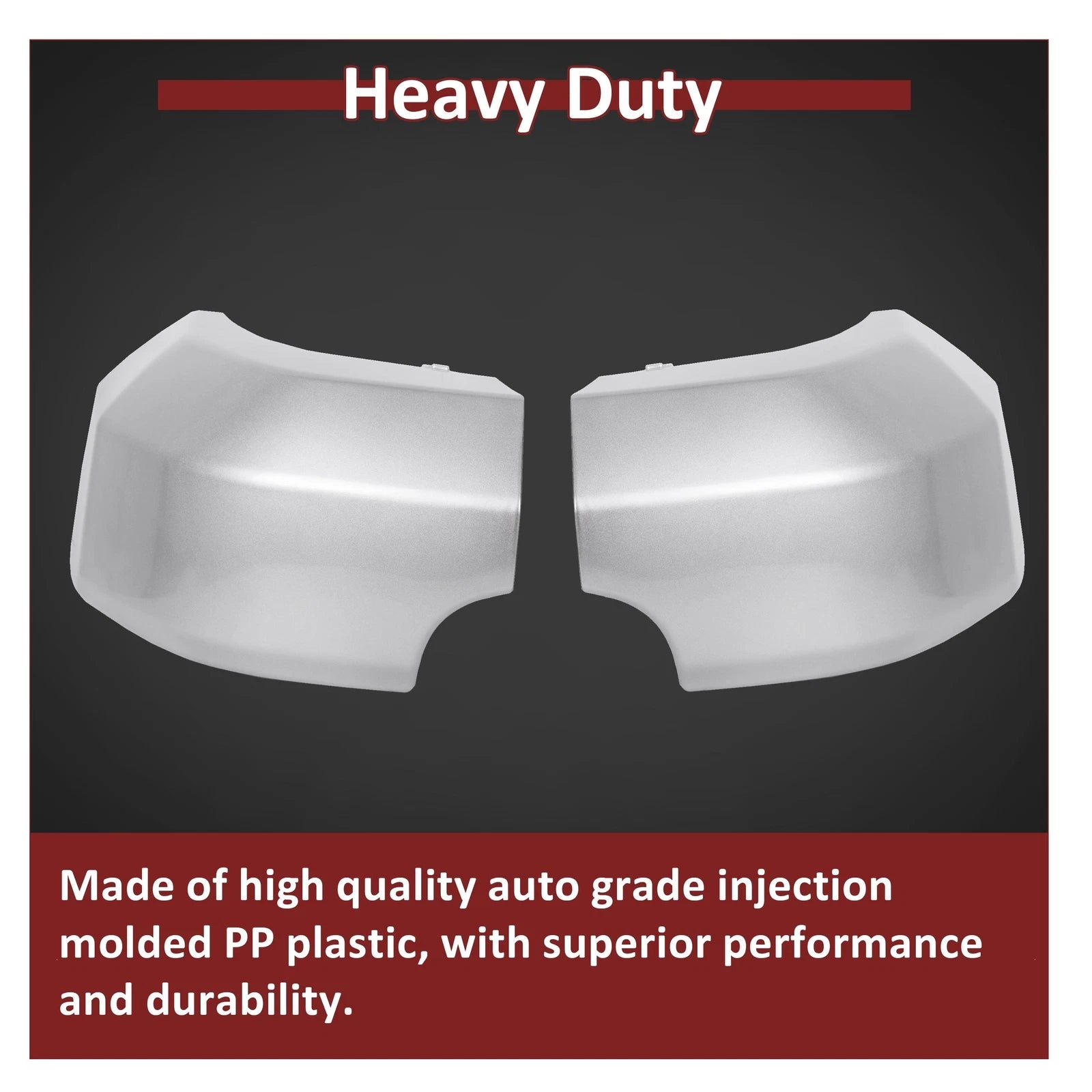 Set of 2 Rear Corner Bumper End Caps for Toyota FJ Cruiser (2007–2014) Silver