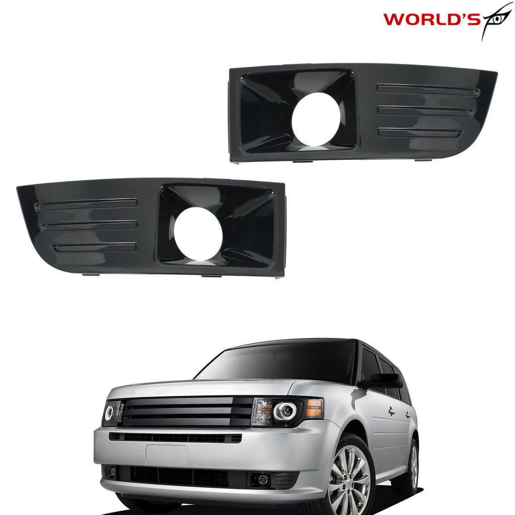 Fog Light Trim Cover Set for Ford Flex (2009–2012) Black Factory
