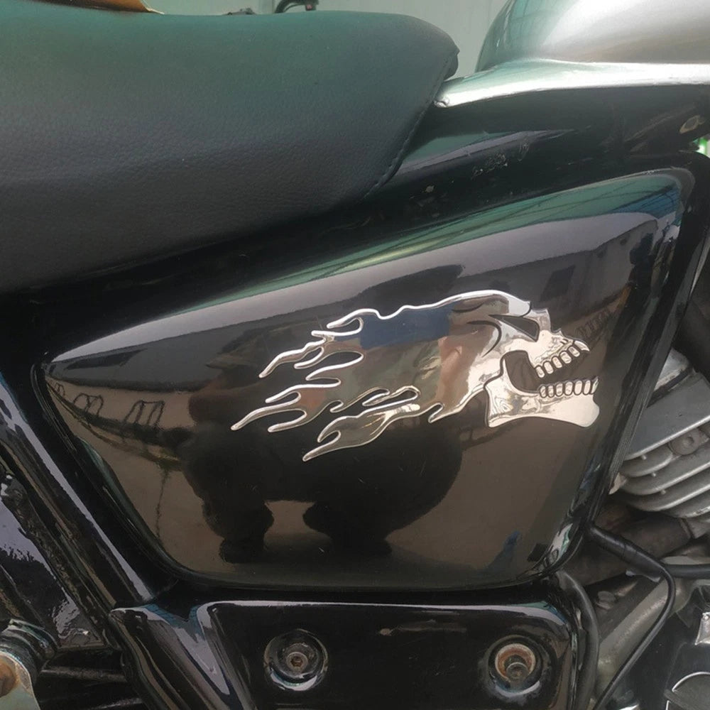 2pcs 3D Skull Car Sticker Badge Decal for Motorbike