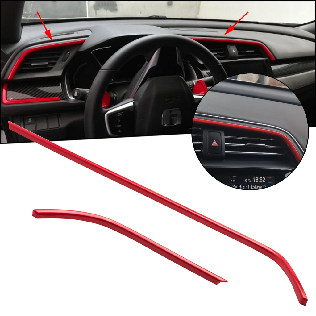 Red AC Outlet Center Panel Frame Trim for Honda Civic (2016–2021)