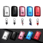 TPU Full Protection Remote Key Cover with Keychain for Mazda (2014–2020)