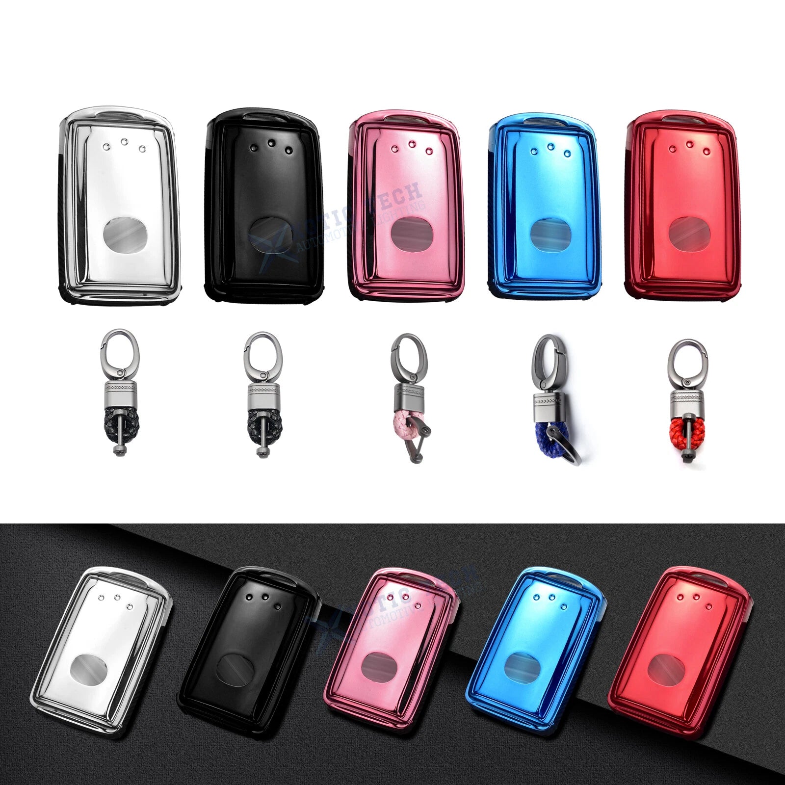 TPU Full Protection Remote Key Cover with Keychain for Mazda (2014–2020)
