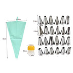 Set of 4 Decorative Baking Nozzles and Silicone Bags for Culinary Creations