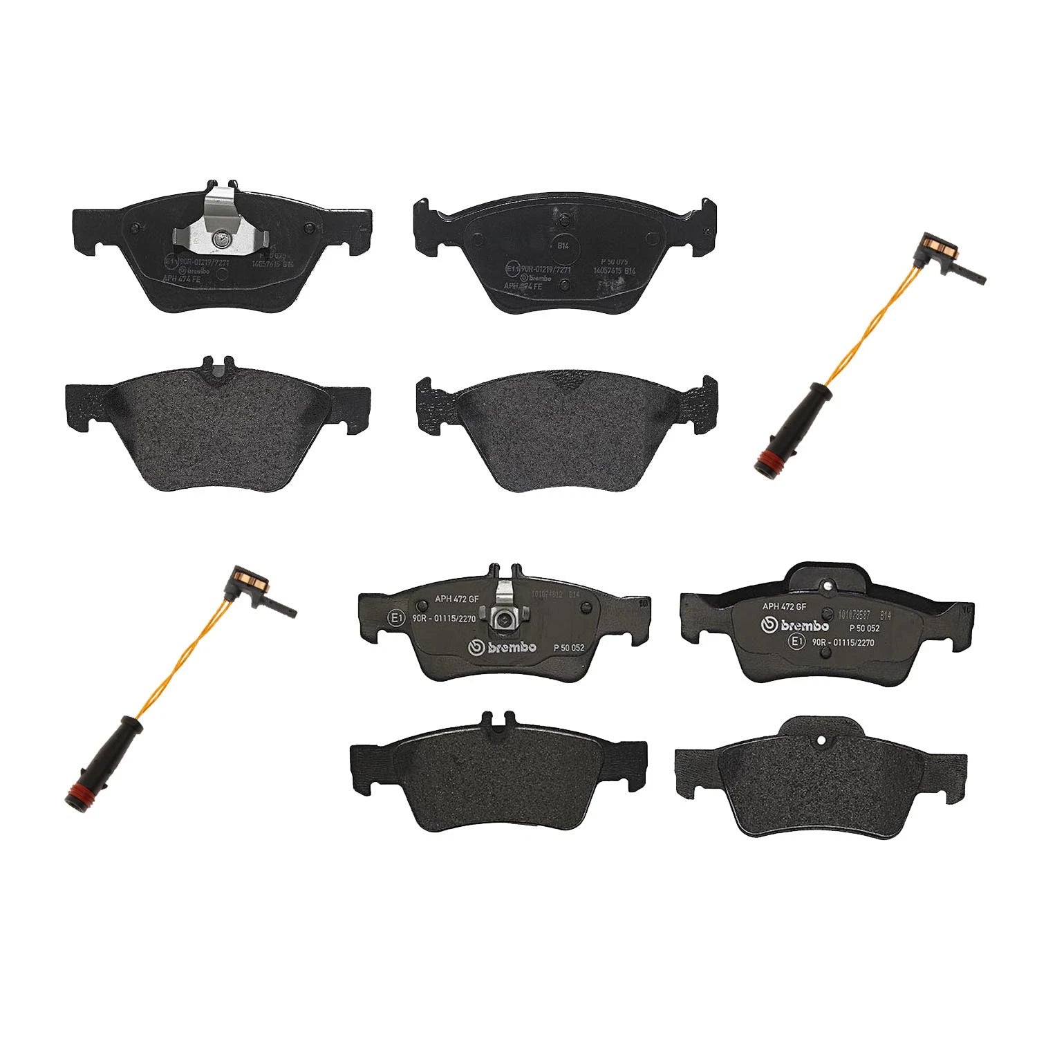 Set of 4 Brembo Low-Met Brake Pads for Mercedes W211 E350 (2003–2009)
